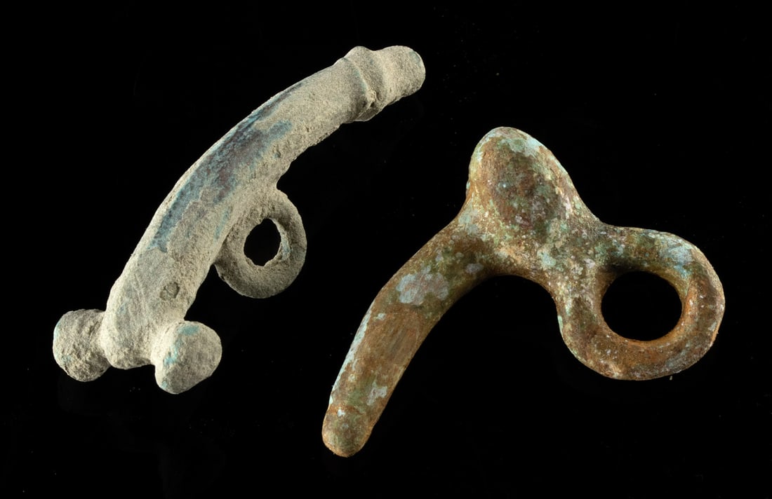 Pair of Roman Bronze Phallus Amulets - Fascina: Roman, Imperial period, ca. 1st to 3rd century CE. A bold expression of protection and power, this pair of Roman bronze phallus amulets - known in antiquity as fascina - embodies the practical mystici