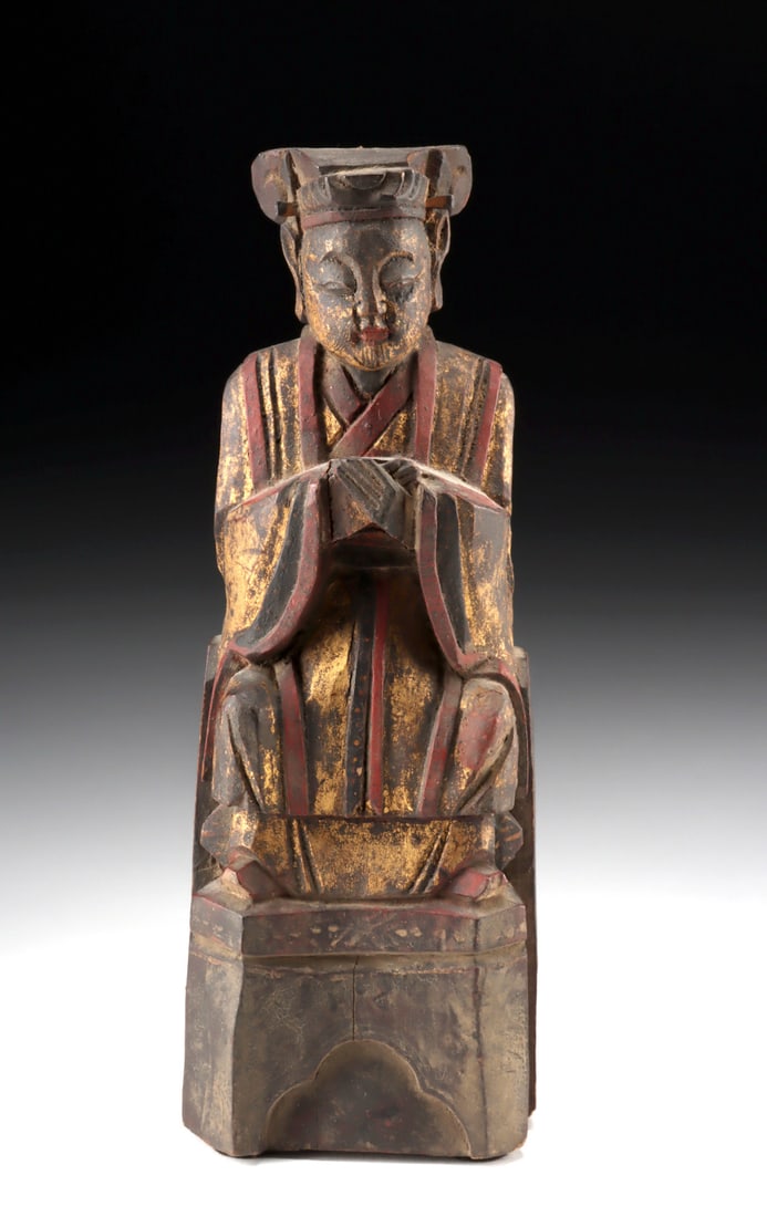 Chinese Qing Gilt Wood Zao Shen, Chinese Kitchen God (1 of 3)