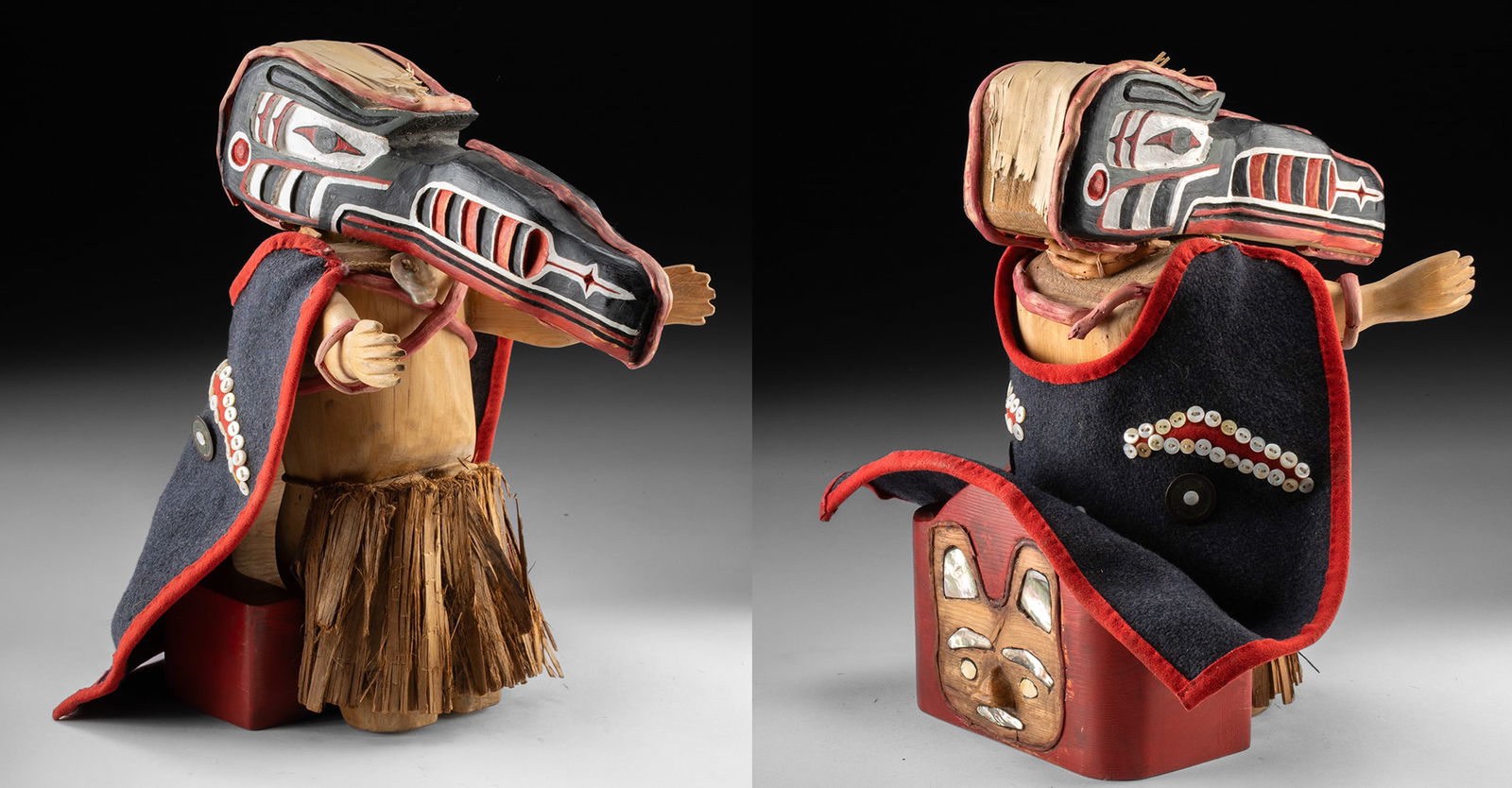 1920s Hokhok Hamatsa Raven Mask Dancer Cedar Carving (1 of 5)