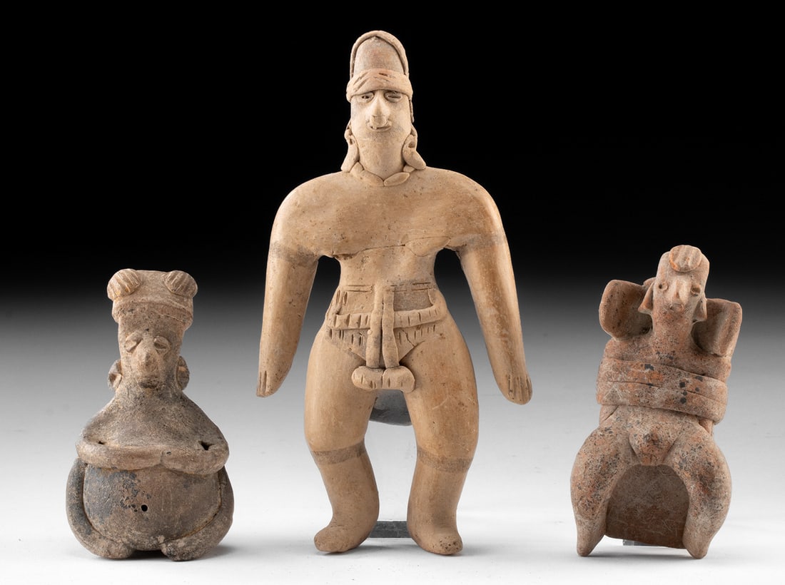 Two Colima Pottery Figures & One Figural Rattle (1 of 2)