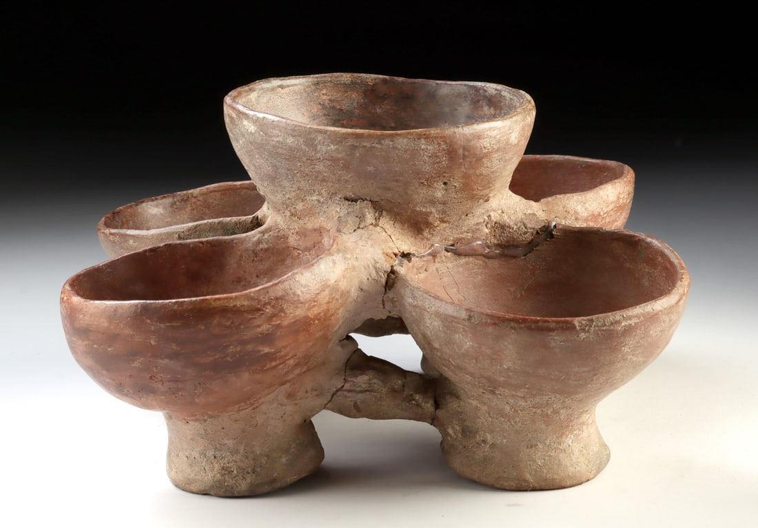 Colima Redware 5-Welled Footed Vessel (1 of 5)