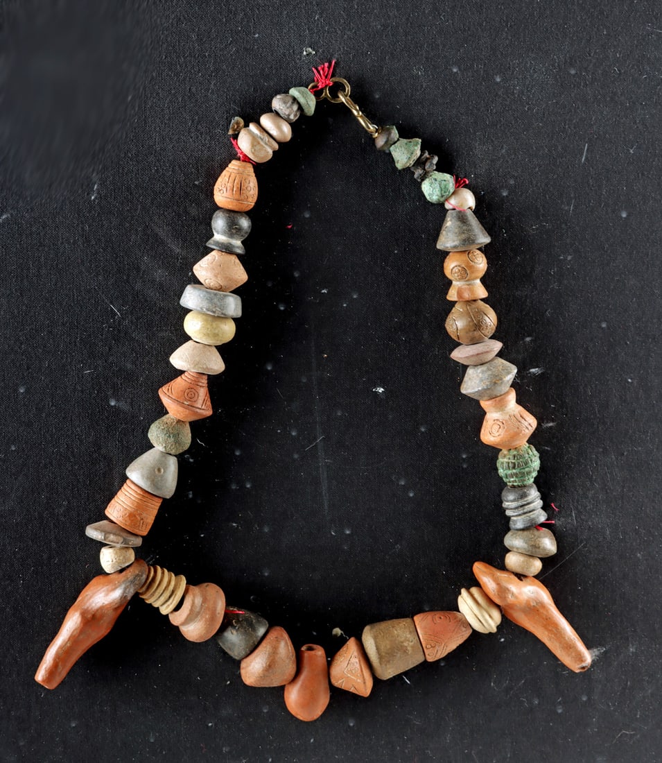 Pre-Columbian Necklace, Spindle Whorl & Bird Whistles (1 of 3)