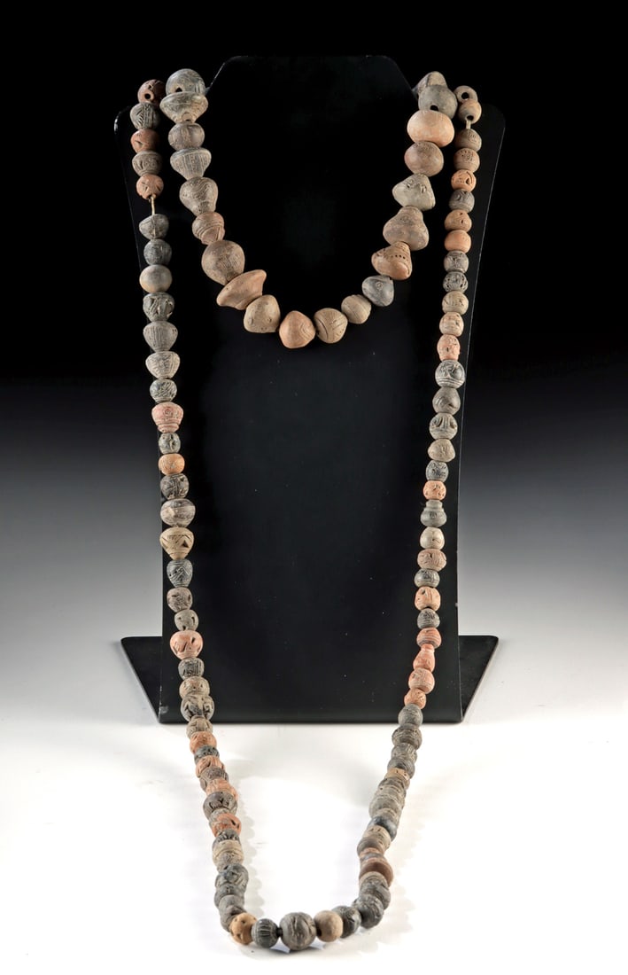 Two Ecuadorean Pottery Spindle Whorl Bead Strands (1 of 5)