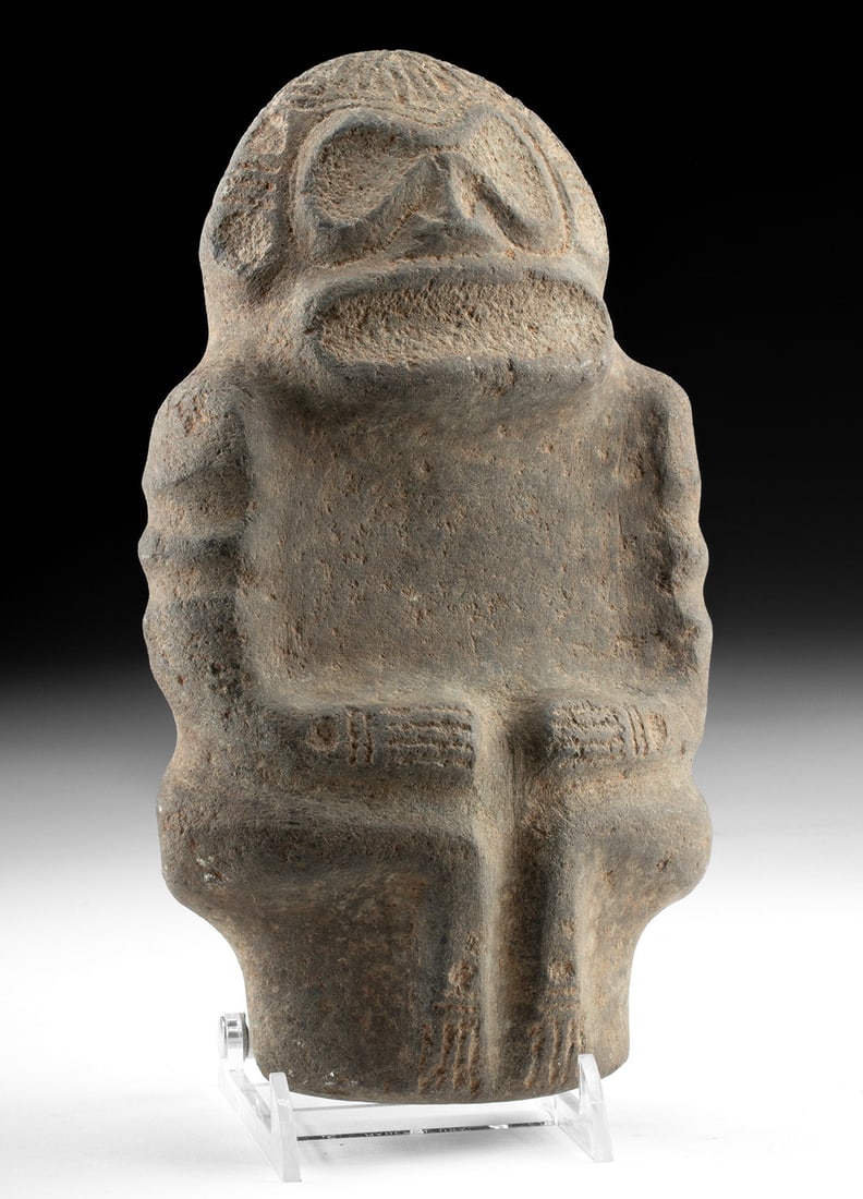 Taino Stone Flat Squatting Figure - Dominican Republic (1 of 3)