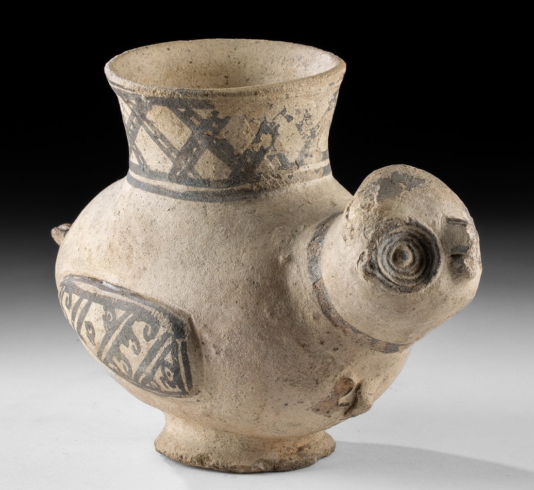 Chancay Owl Effigy Vessel, Lattice Neck Pattern (1 of 4)
