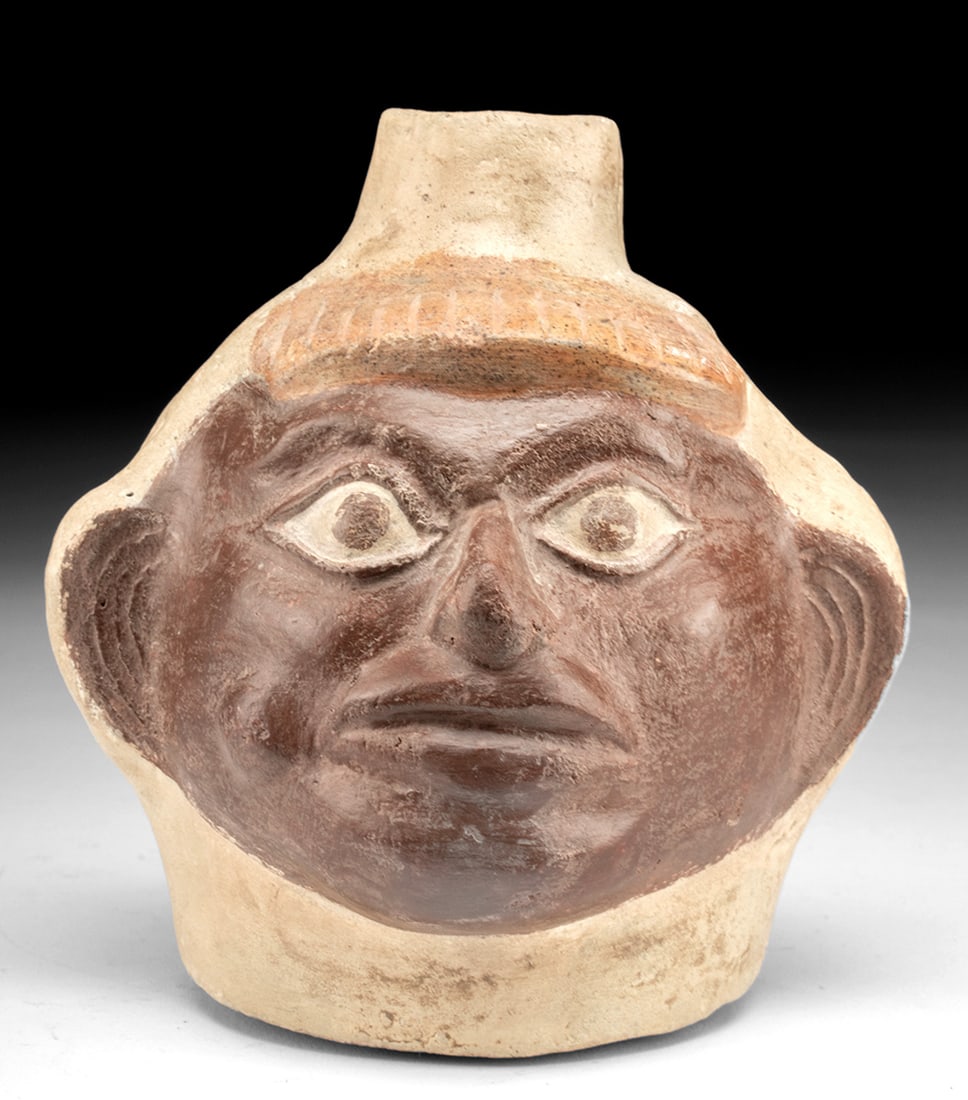 Moche Portrait Jar - Shaman w/ Coca Cheek Bulge (1 of 6)