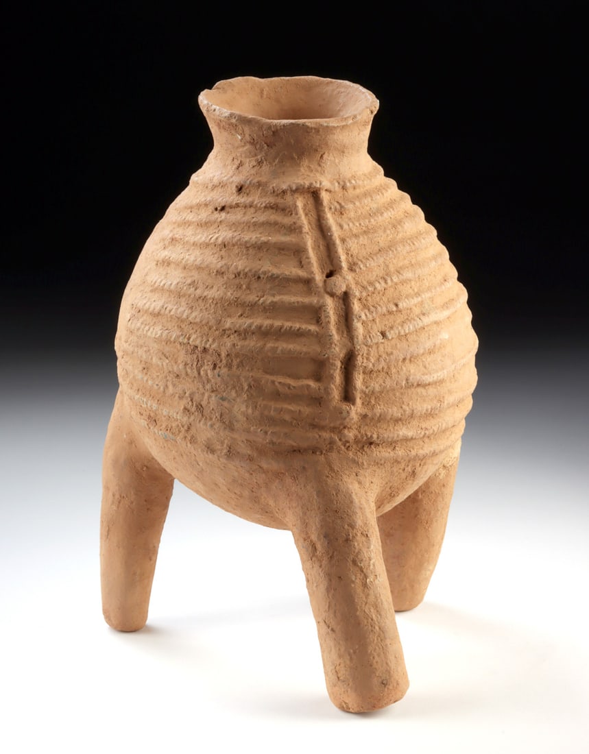 West African Bura Pottery Tripod Vessel (1 of 3)
