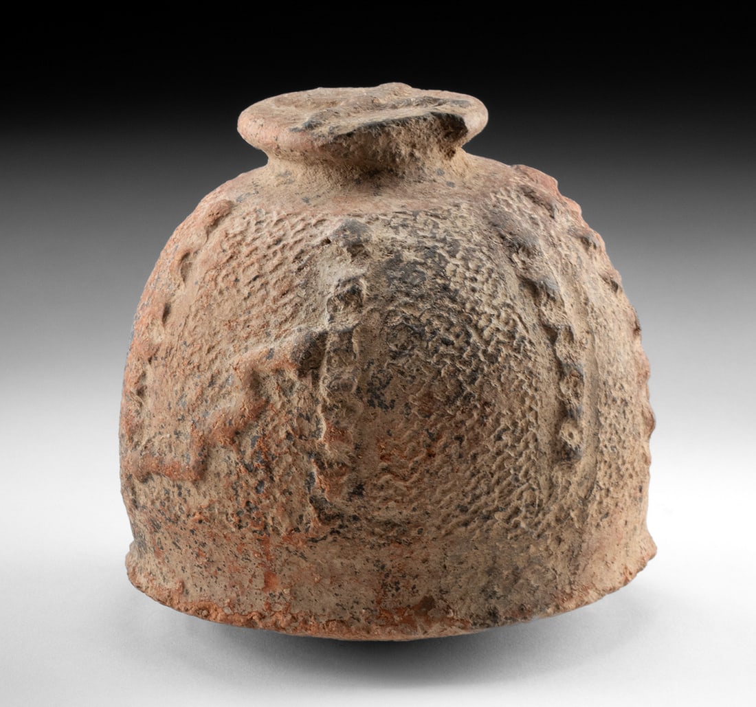 Mali Djenne Terracotta Ritual Urn - Serpentine Relief (1 of 5)