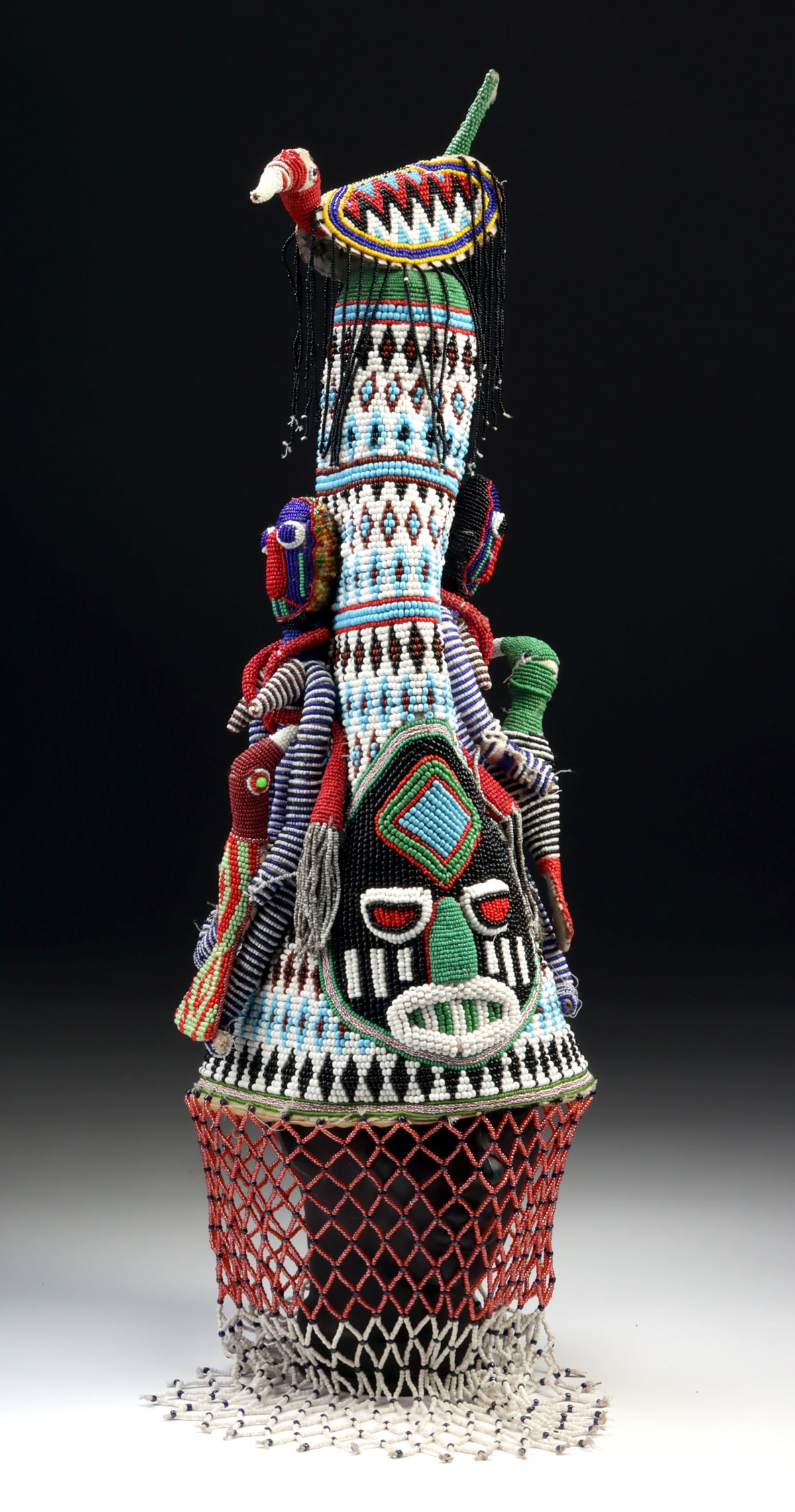 African Yoruba Beaded Crown for Oba King (1 of 3)