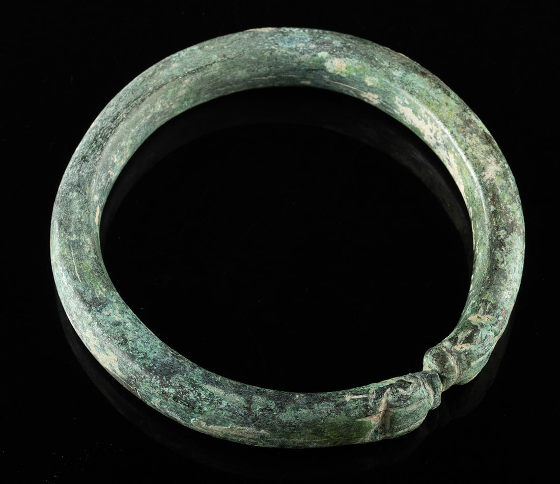Ancient Luristan Bronze Bracelet with Lion Terminals (1 of 2)