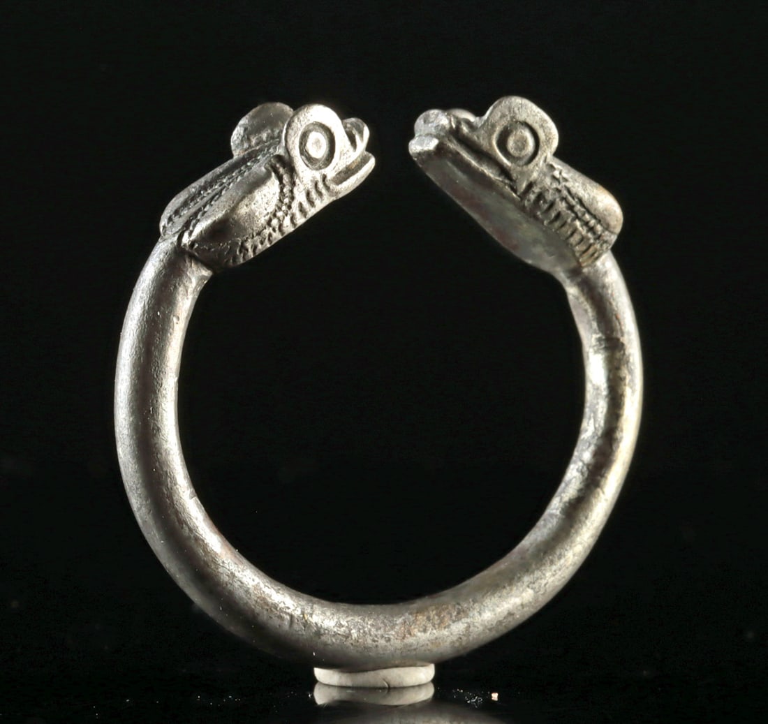 Achaemenid Silver Child's Bracelet - Snake Head Termini (1 of 2)