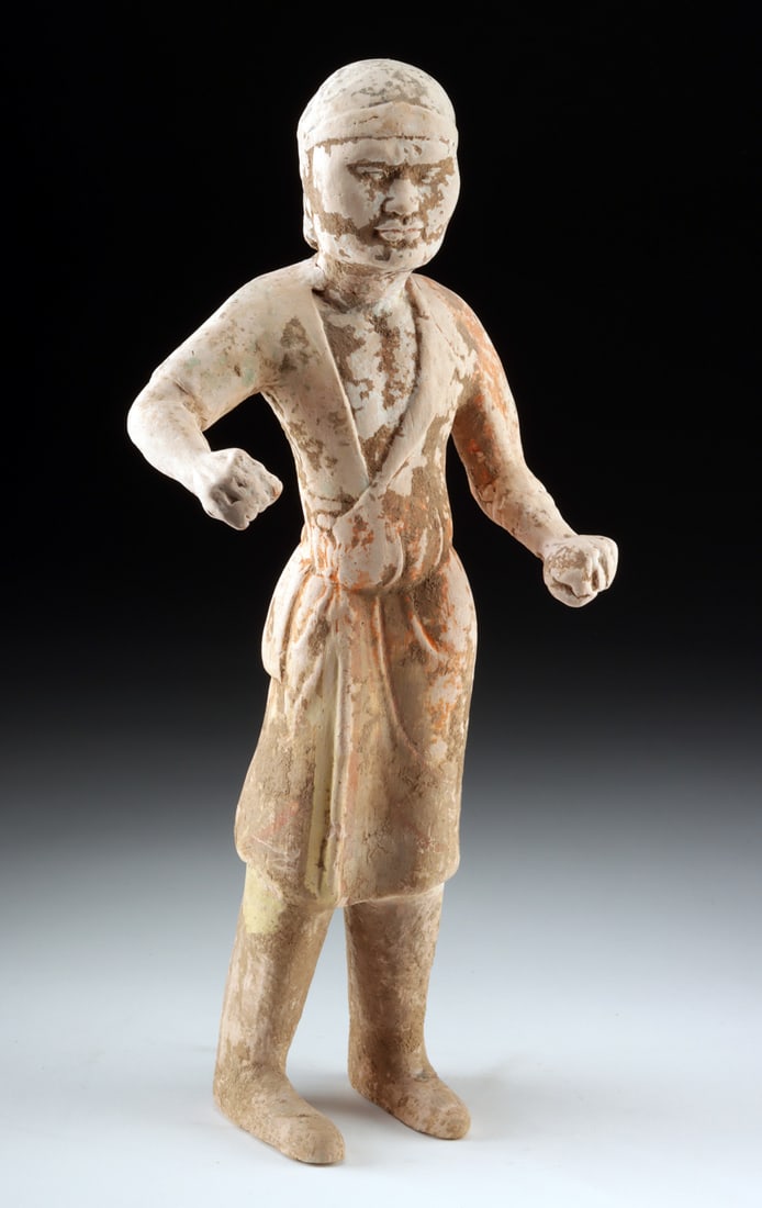 Large Tang Dynasty Pottery Standing Warrior Figure (1 of 4)