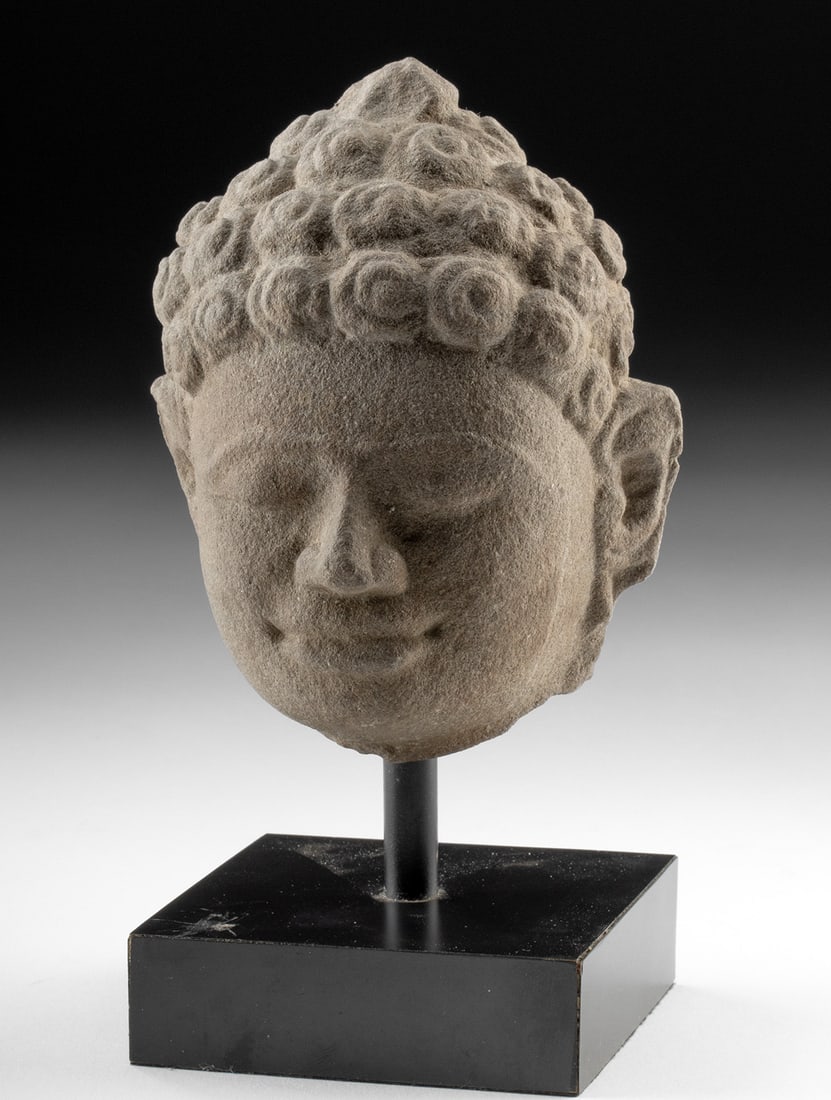 8th C. Thai Dvaravati Stone Buddha Head (1 of 4)
