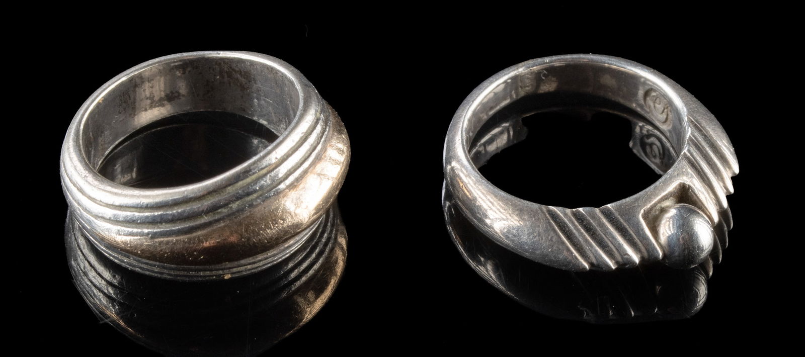 Two Spratling Silver Gilt & Sterling Rings, WS Marked (1 of 4)