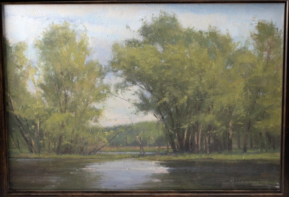 Marc R. Hanson Painting - "Greens and Reflections" 2008 (1 of 3)