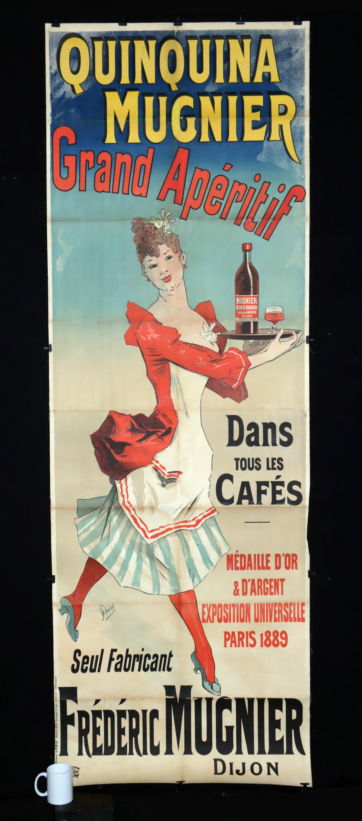 Jules Cheret Lithograph - "Quinquina Mugnier" (1897) (1 of 3)