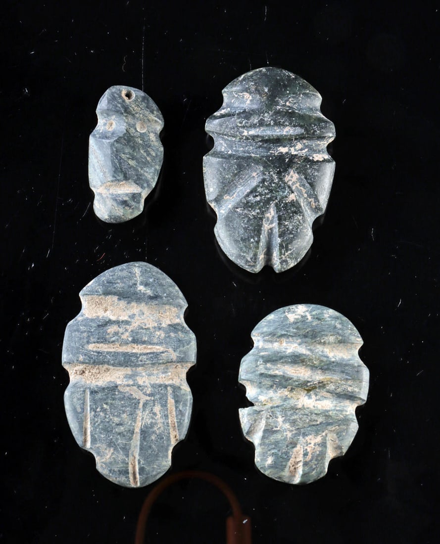Three Mezcala Stone Figures & One Head Pendant (1 of 2)