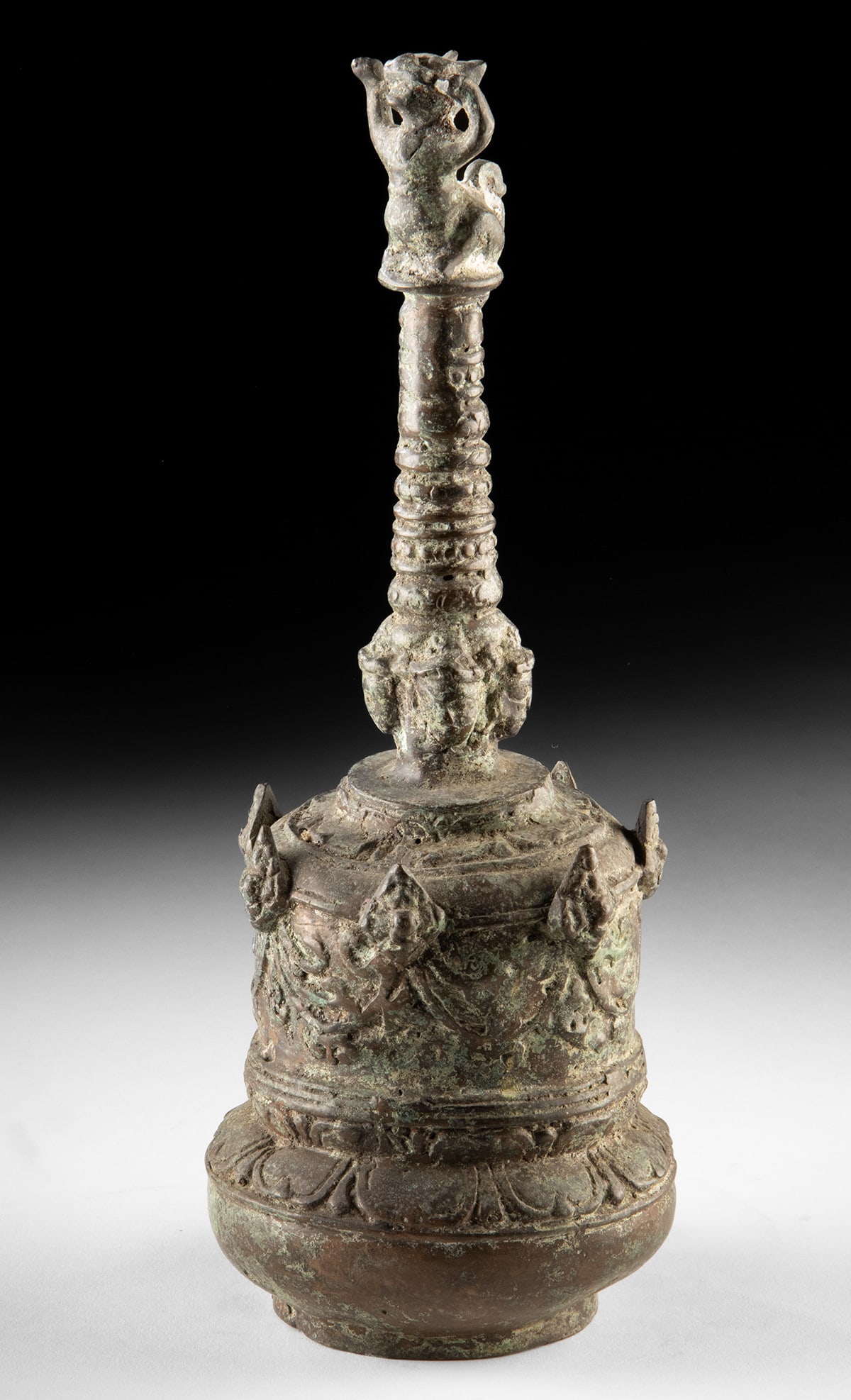 Sumatran Kerinchi Brass Ghanta Bell w/ Singa Finial (1 of 4)