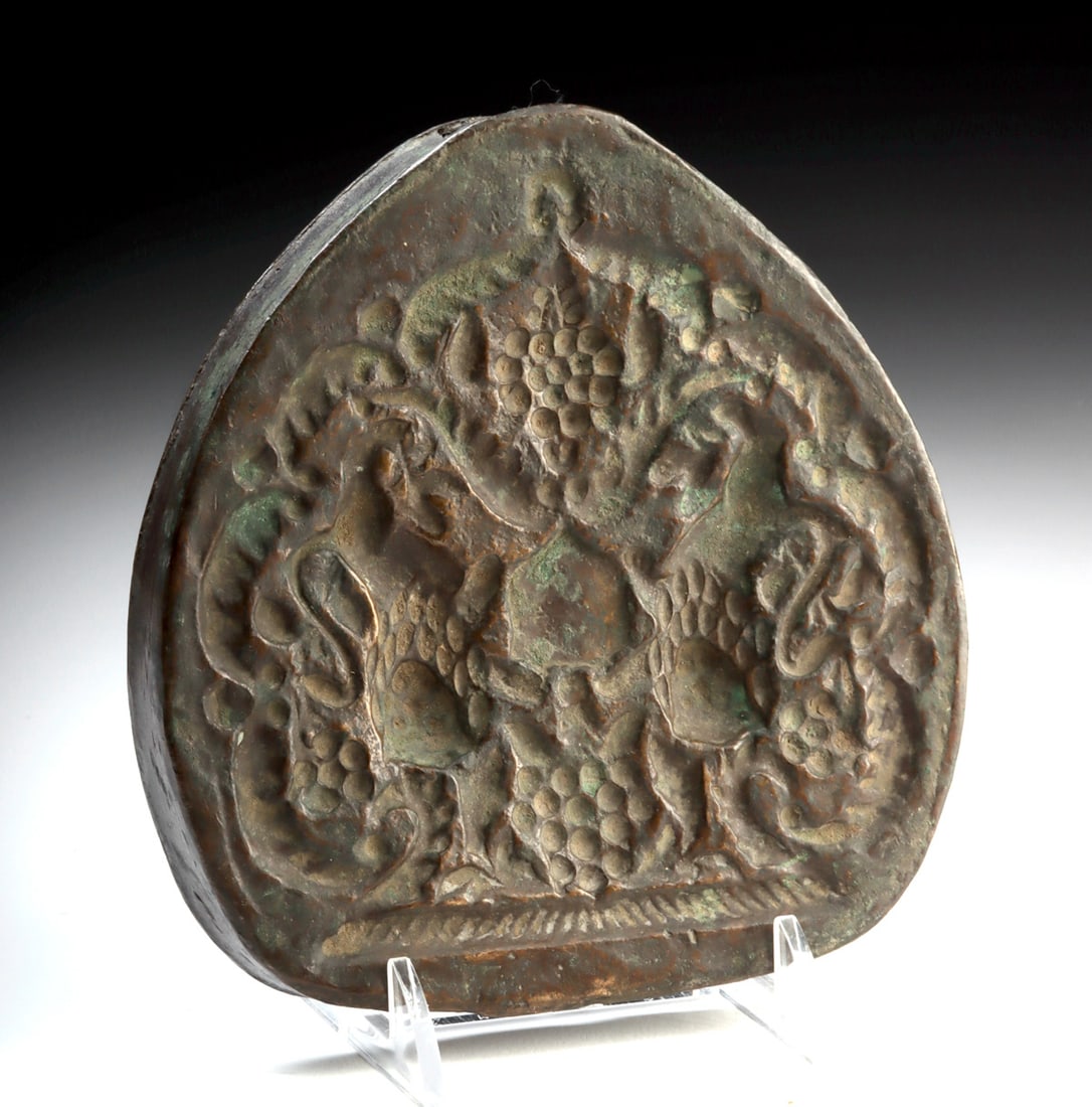 19th C. Tibetan Bronze Tsa Tsa Mold: Central Asia, Tibet, ca. 19th century CE. A compact tool of devotion, this Tibetan bronze tsa tsa mold reflects the practical spirituality of Himalayan Buddhism, where sacred images were multiplied th