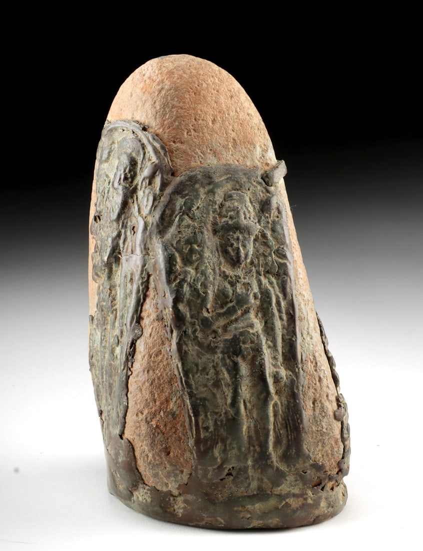 Rare Indian Stone Overlaid with Brass Deity Panels (1 of 4)