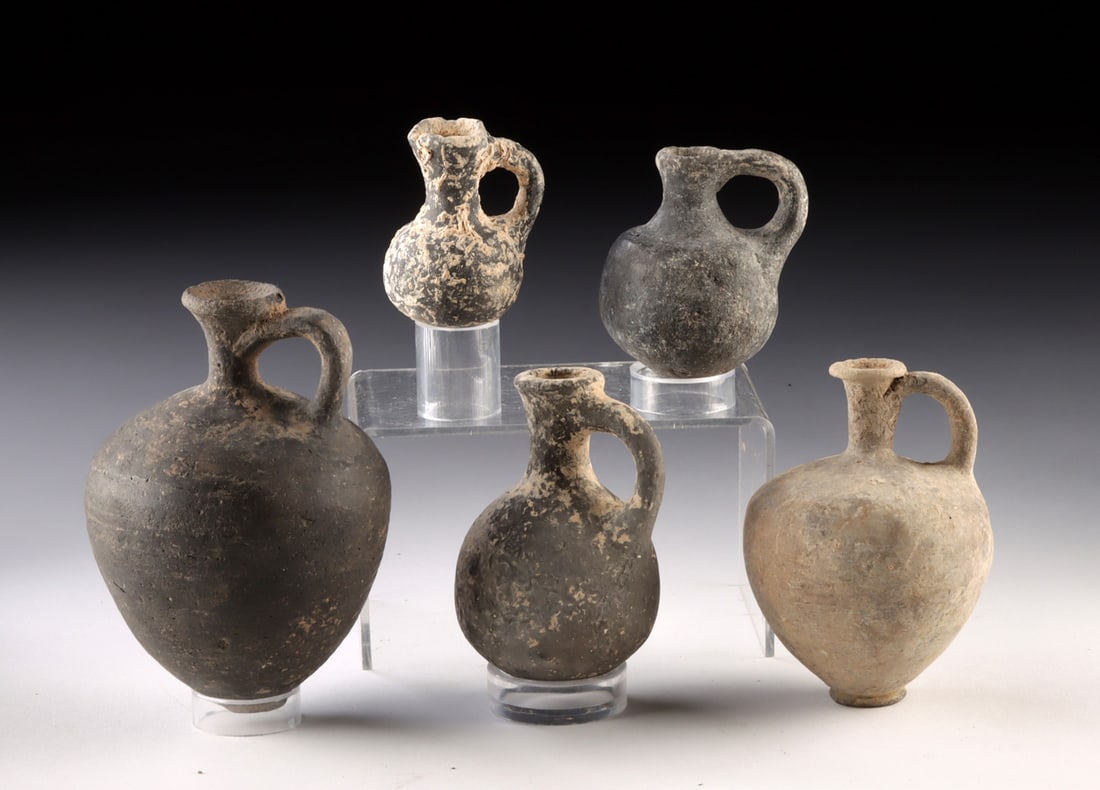 Five Ancient Levant / Holyland Pottery Pitchers (1 of 2)