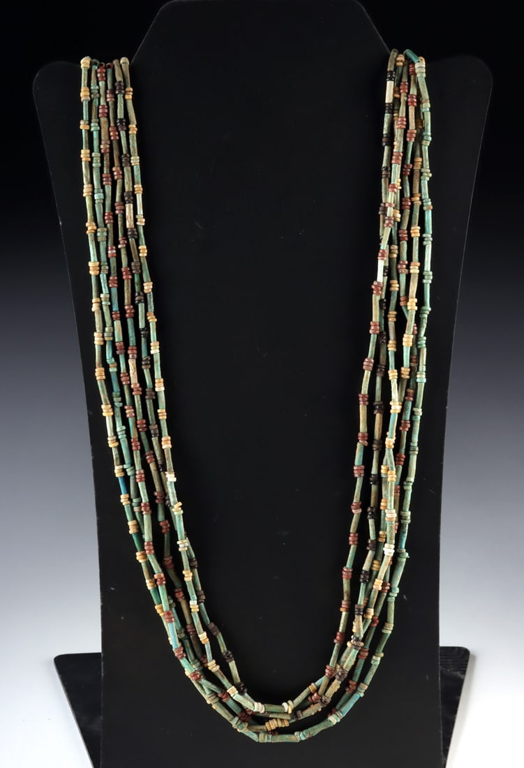 Long Ancient Egypt Faience Bead Jewelry Necklace (1 of 3)