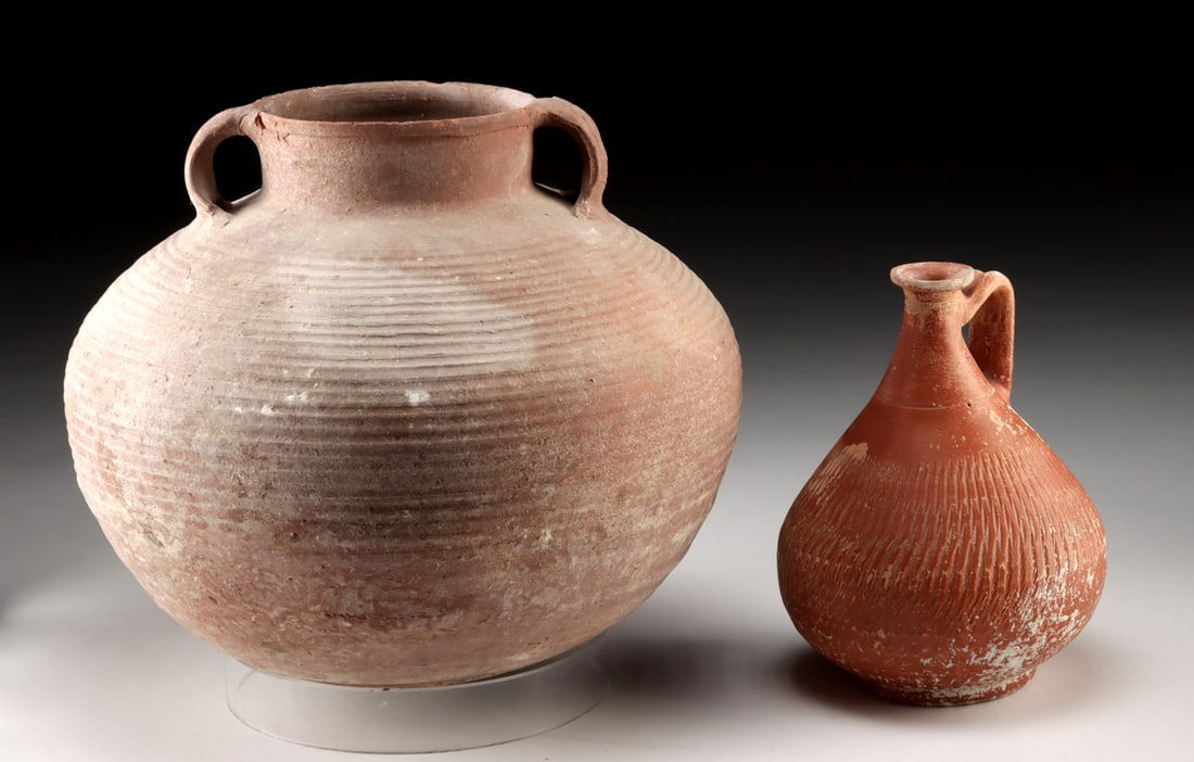 Roman Pottery Cooking Pot & Eastern Sigillata Jug (1 of 3)