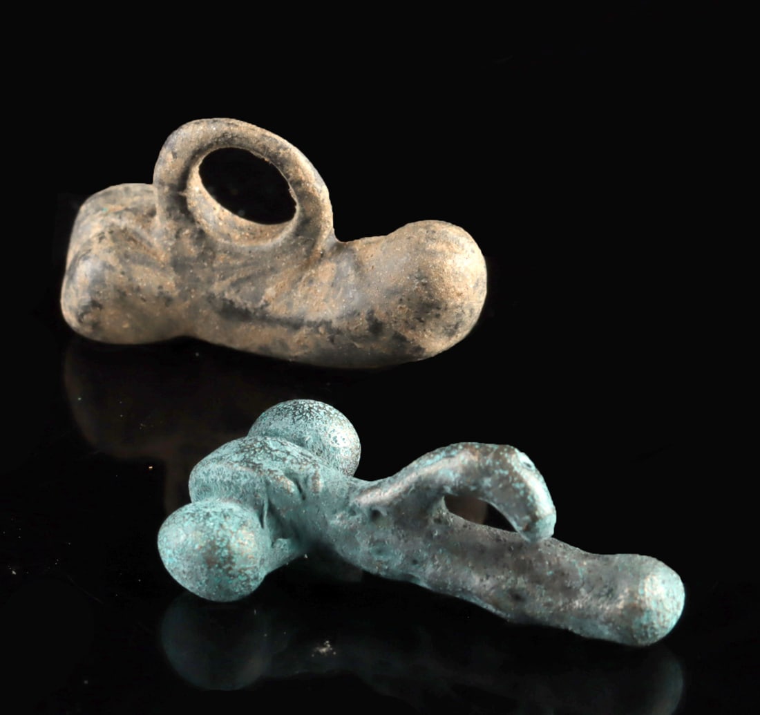 Two Roman Bronze Phallic Amulets (1 of 2)