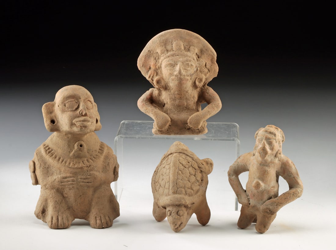 Three Maya Ocarinas - Figure, Xipe Totec, & Turtle (1 of 2)
