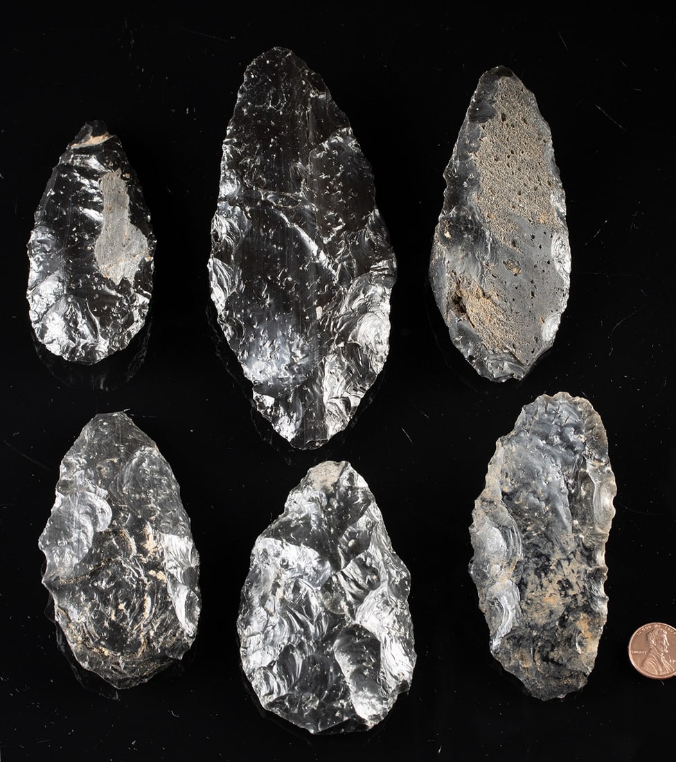 6 Native American Obsidian Blades from N. California (1 of 2)