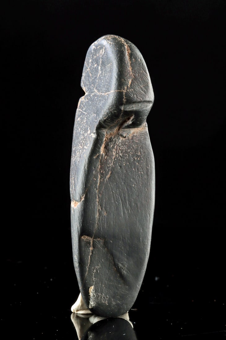 Native American Black Stone Scraper / Adze Tool Blade (1 of 3)