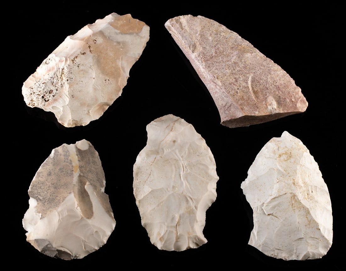 Five Ancient Hopewell Culture Cached Chert Blade Tools (1 of 1)