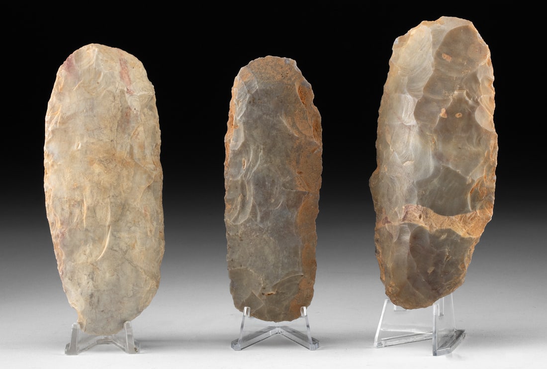 Three Neolithic African Chert Stone Hand Axes (1 of 2)