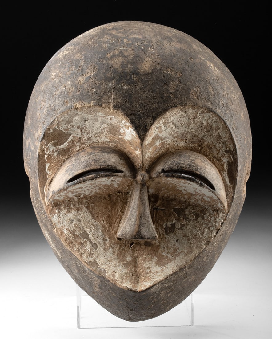 Central African Kwele Wood & Kaolin Painted Mask (1 of 4)