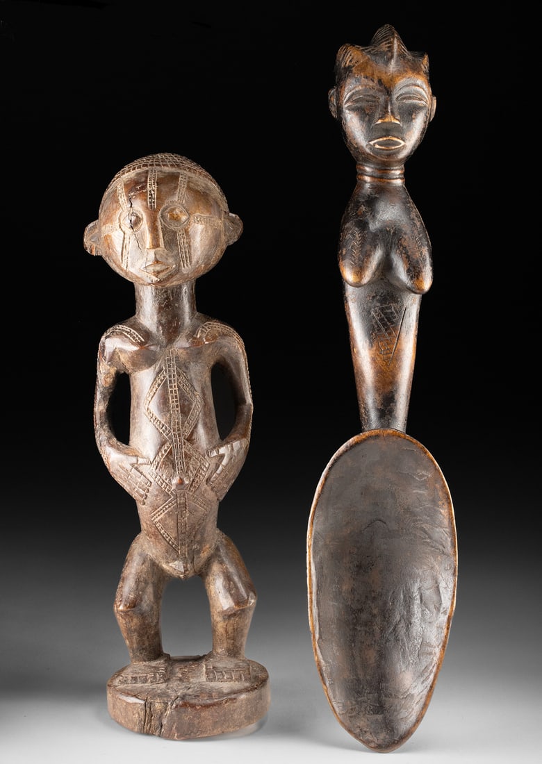 Dan Wood Wunkirmian Spoon & Tabwa Ancestor Figure (1 of 3)