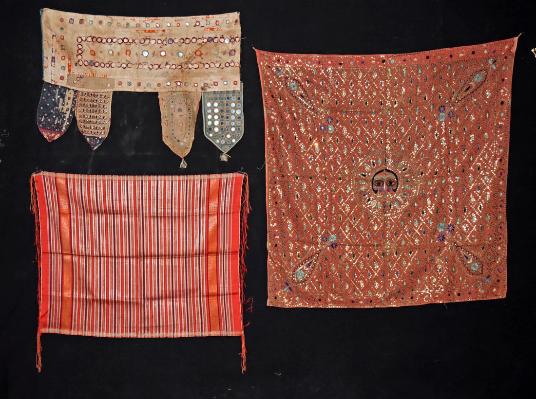Indian Embroidery, Mirror Textiles & Laos Silk Cloth (1 of 2)