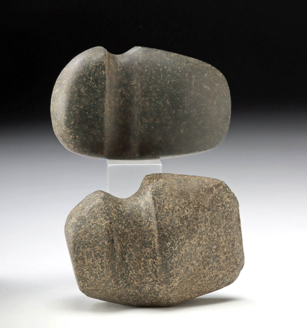 Two Mississippian Three-Quarter Grooved Stone Axe Heads (1 of 2)