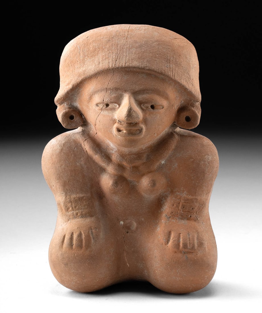 Honduras Pottery Kneeling Nude Woman Figure, TL Tested (1 of 3)