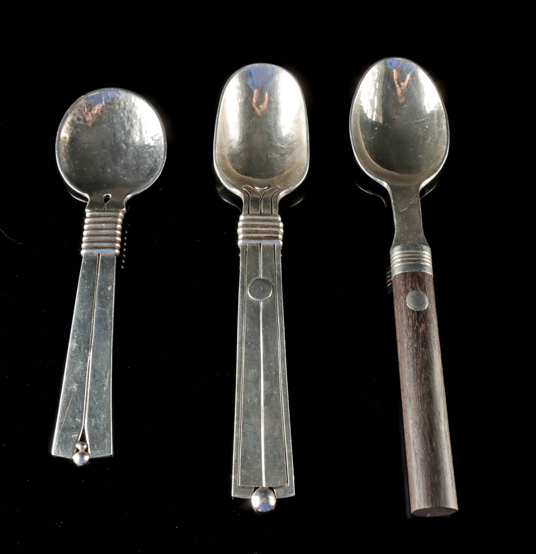 3 Spratling Silver & Ebony Spoons (1 of 3)