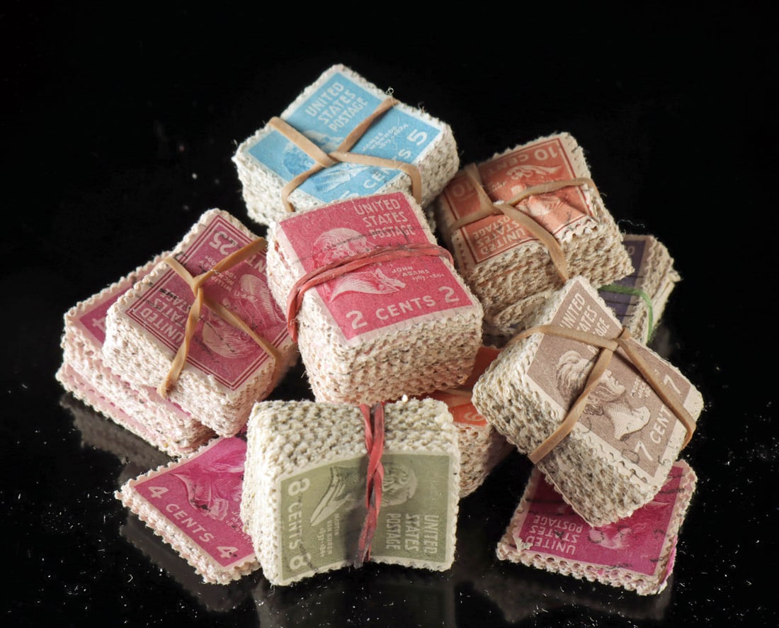 20th C. US Postage Stamps - Presidential Series: North America, United States, ca. 20th century CE. A clever and historically engaging grouping of United States postage stamps, each linking presidential order to denomination in a quietly ingenious n