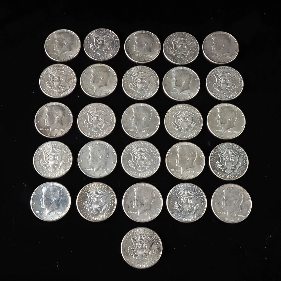 Twenty-Six Silver 1964 Kennedy Half Dollars (1 of 2)