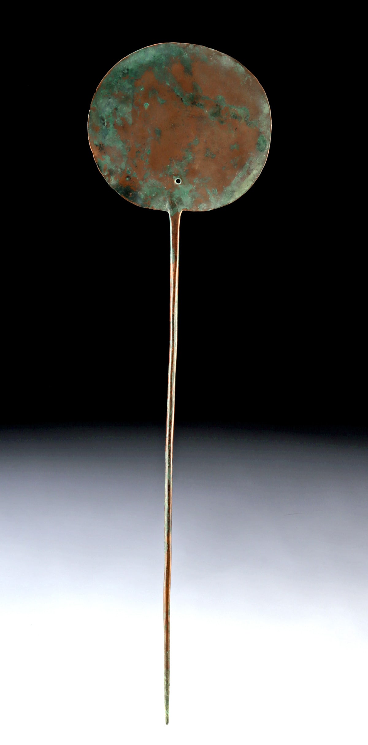 Massive Pre-Columbian Copper Tupu Pin w/ Round Finial (1 of 2)