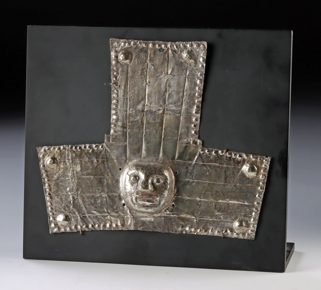 Large Chimu Silver Headdress w/ Repousse Deity Head (1 of 1)