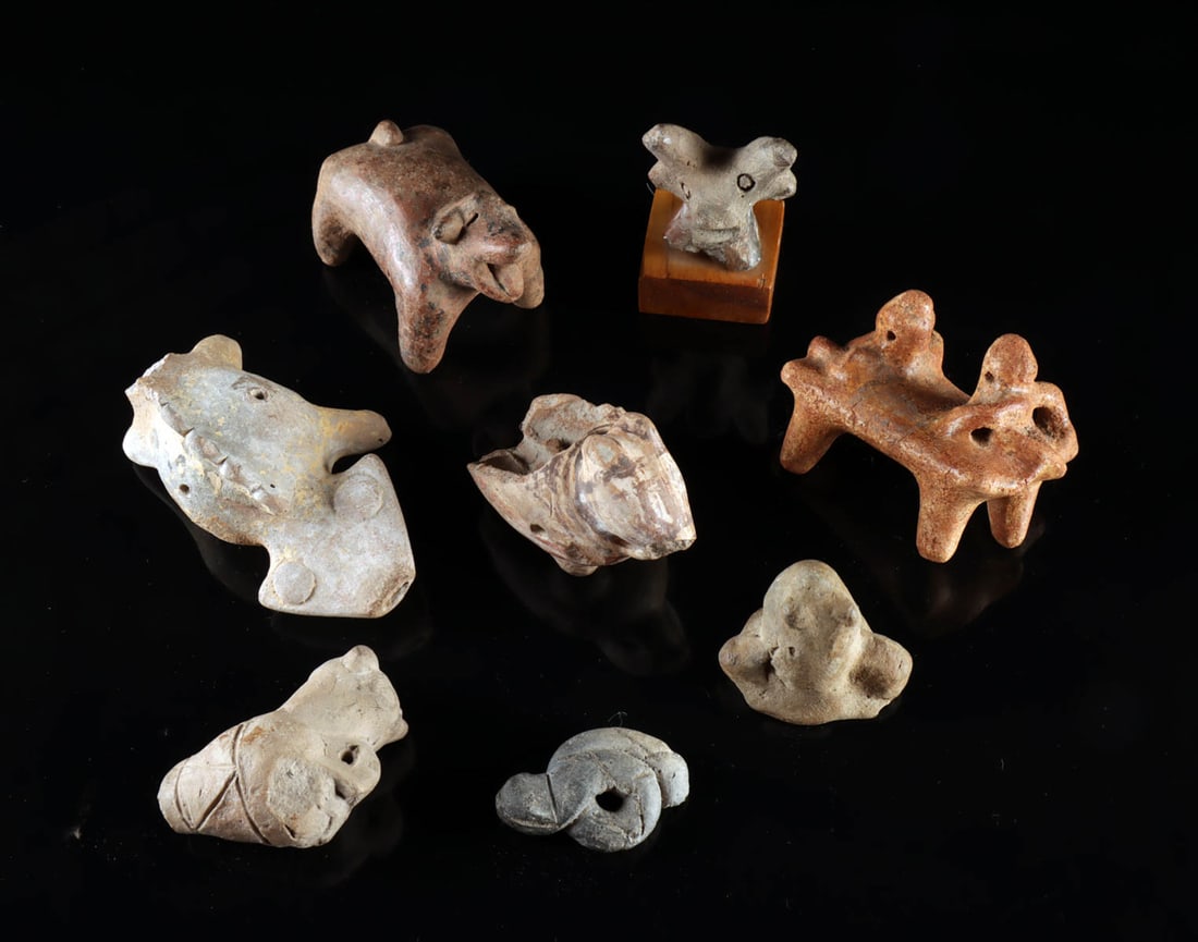 8 Costa Rican Pottery Zoomorph Figures (1 of 2)