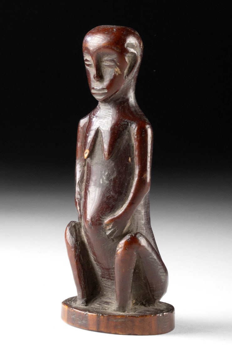 19th C. African Lega Ivory Seated Nude Female Figure (1 of 2)