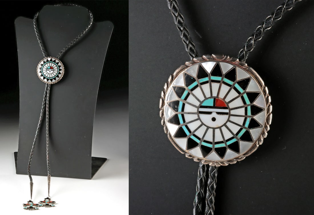 Zuni Silver & Nacre Bolo by Ralph Lillie Kallestewa (1 of 4)
