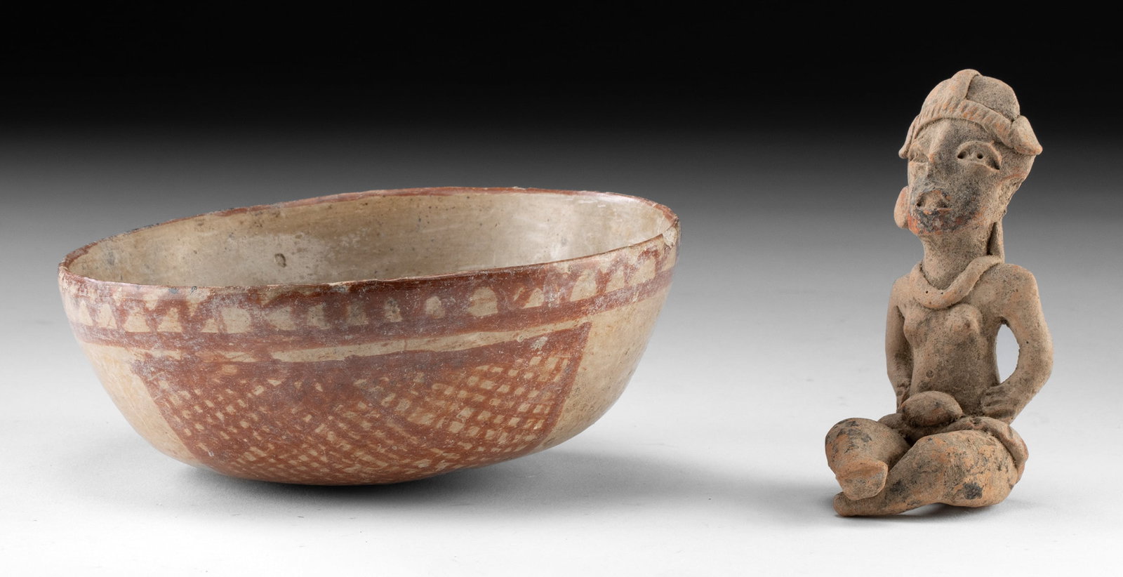 Chupicuaro Bowl & Veracruz Semi-Nude Female Figure (1 of 2)