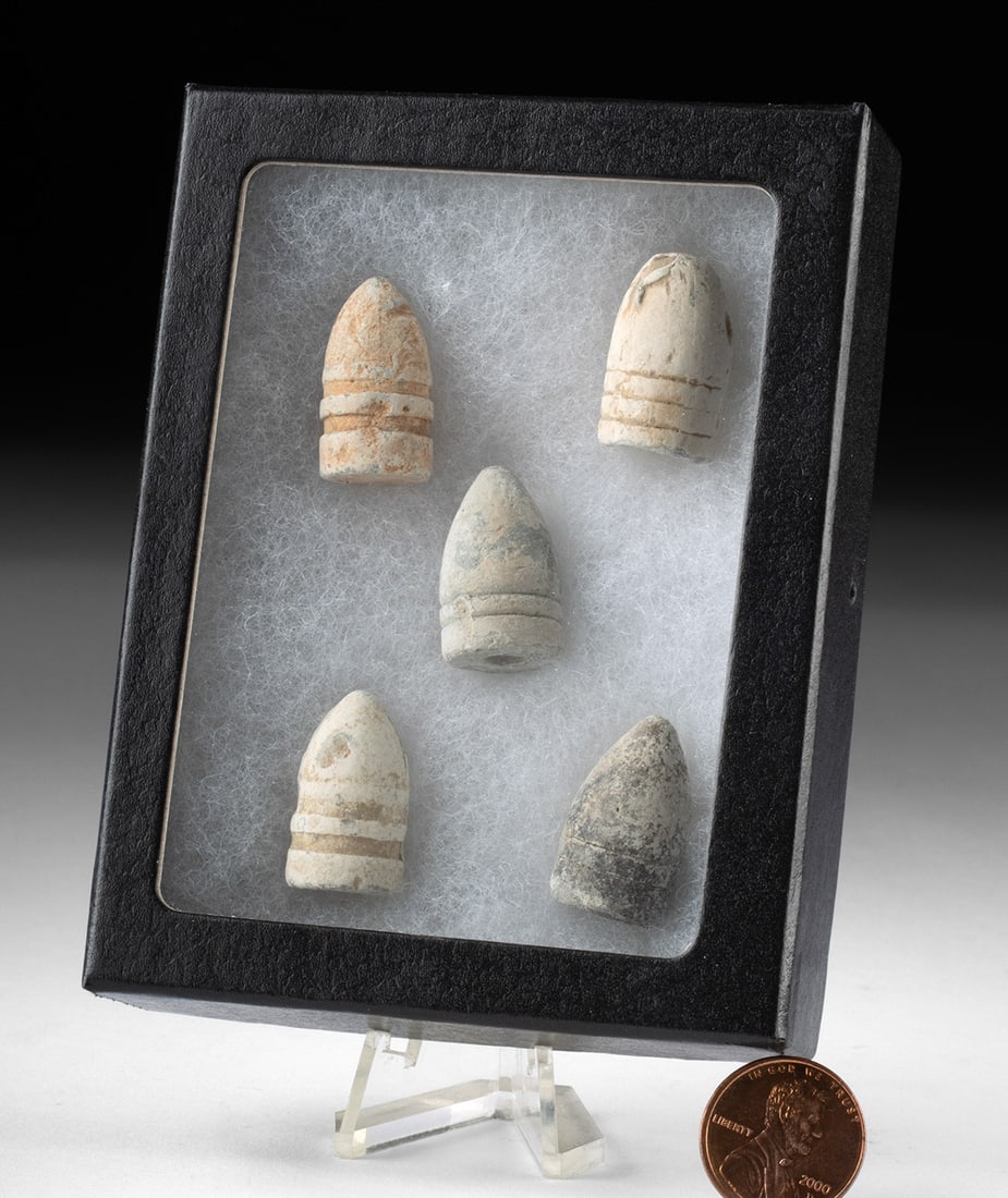 1860s USA Civil War Minie Ball & Lead Bullets, 5 pcs (1 of 2)