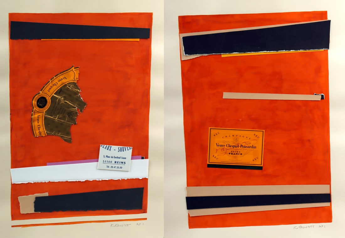 2 Ken Elliot Collages "French Earth Series" (2010) (1 of 5)