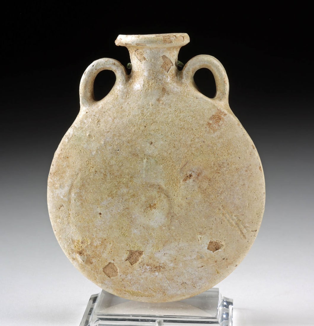 Ancient Parthian Lentoid White Glaze Pilgrim Flask (1 of 3)